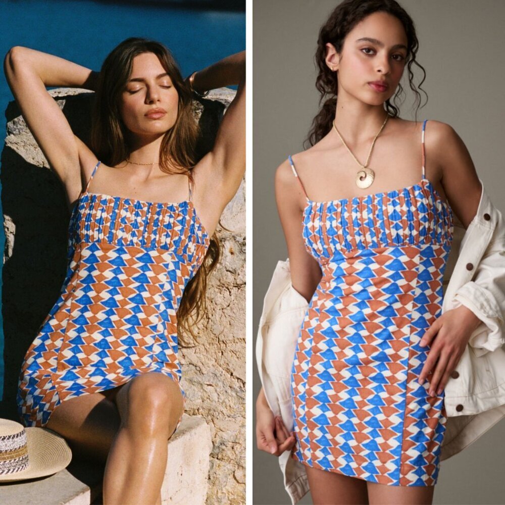 NWT Anthropologie Maeve Ophelia Sleeveless Linen Slim Mini Dress